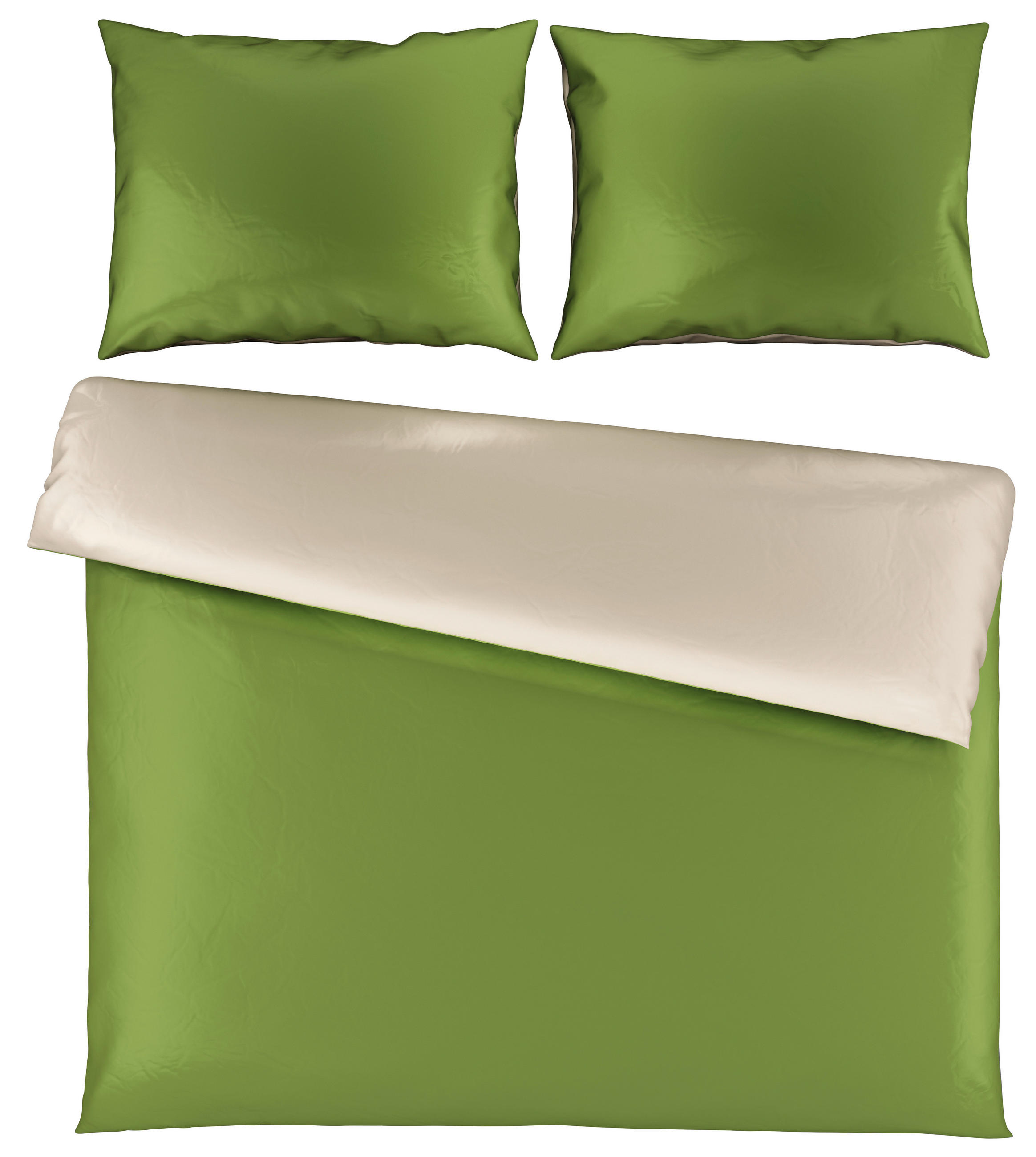 POSTELJINA SA DVA LICA OLIVE 200/200 cm saten zelena  - zelena, Osnovno, tekstil (200/200cm) - Esposa