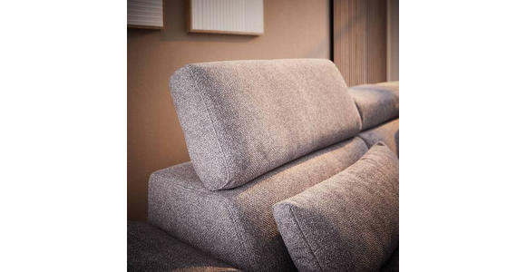 ECKSOFA in Velours Grau  - Schwarz/Grau, Design, Textil/Metall (299/264cm) - Novel