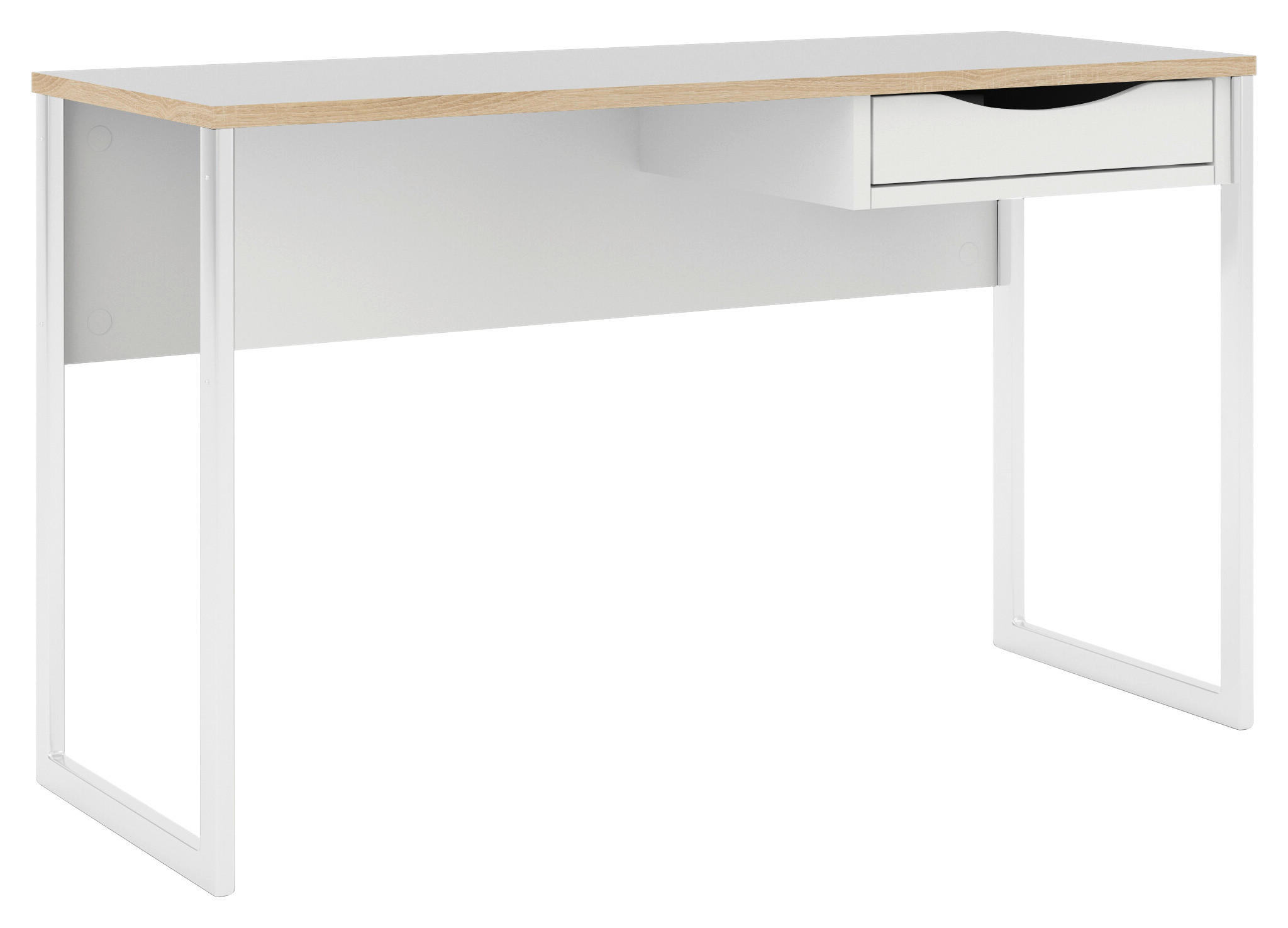 SCHREIBTISCH 110/48,4/76,8 cm in Weiß - Weiß, MODERN, Holzwerkstoff/Metall (110/48,4/76,8cm) - MID.YOU