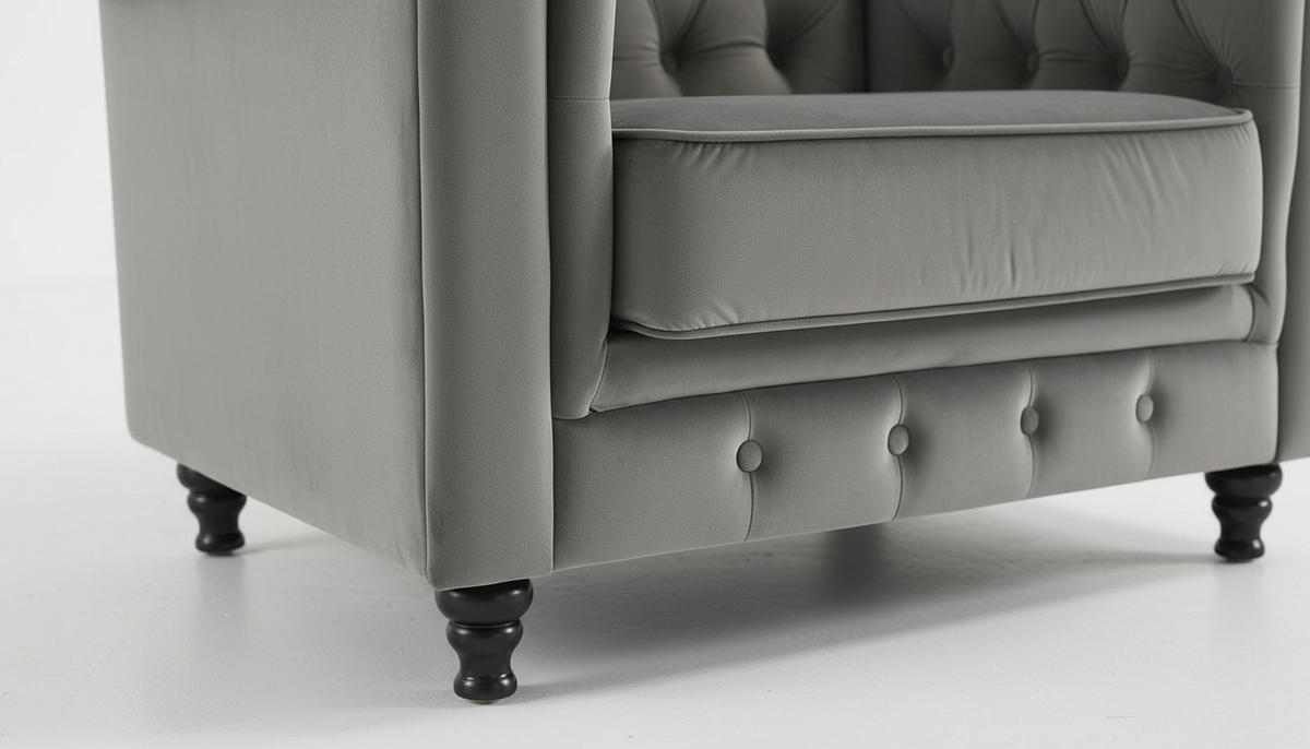 CHESTERFIELD-SESSEL - Schwarz/Grau, Basics, Holz/Textil (102/73/87cm) - Xora