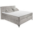 BOXSPRINGBETT 180/200 cm,  in Hellgrau  - Hellgrau/Schwarz, Design, Holzwerkstoff/Kunststoff (180/200cm) - Xora