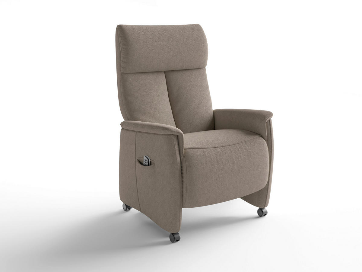 RELAXSESSEL Textil Taupe  - Taupe/Schwarz, Basics, Kunststoff/Textil (76/119/84cm) - Sit & More