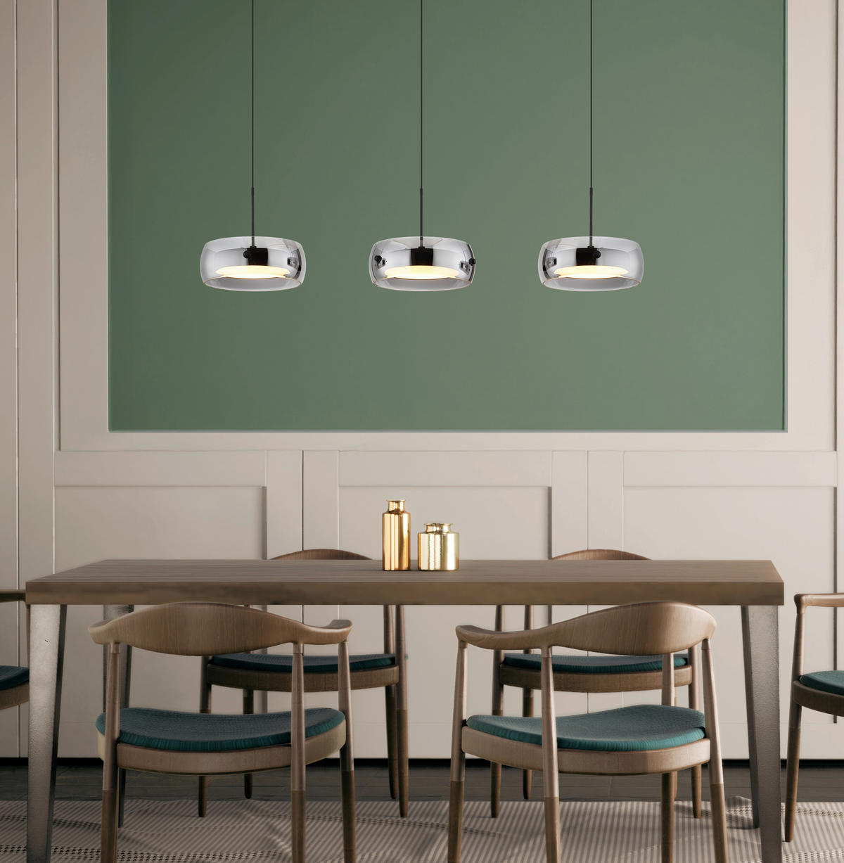 LED-HÄNGELEUCHTE 85/20/120 cm  - Schwarz/Weiß, Design, Glas/Kunststoff (85/20/120cm) - Globo