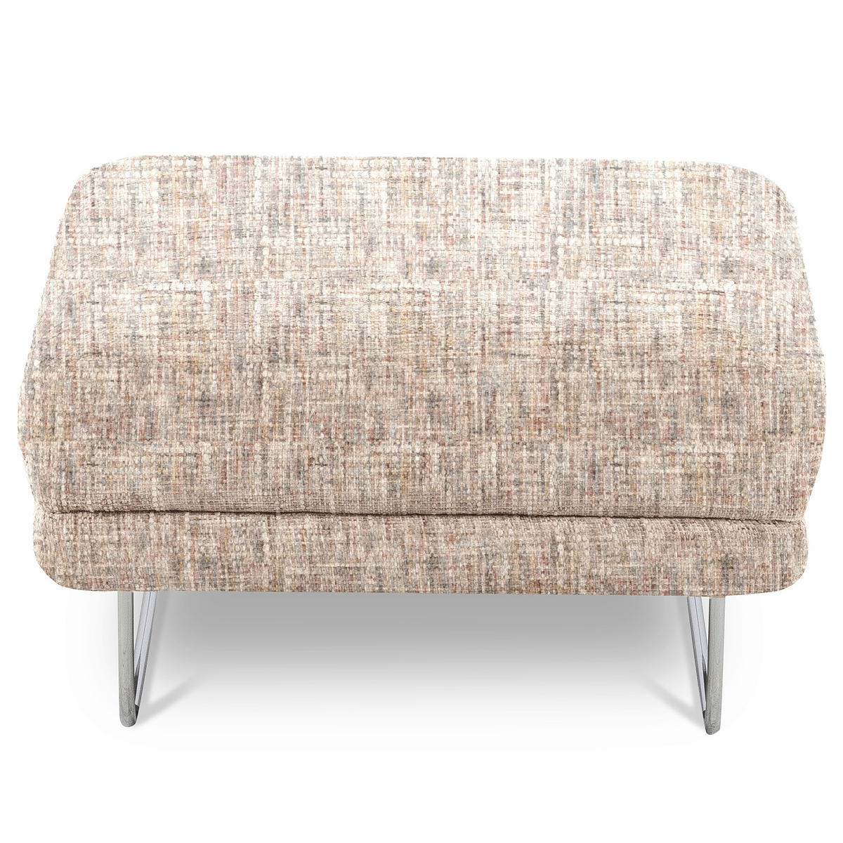 HOCKER Textil Blau, Gelb, Rot, Weiss  - Chromfarben/Blau, Design, Textil/Metall (96/45/80cm) - Livetastic