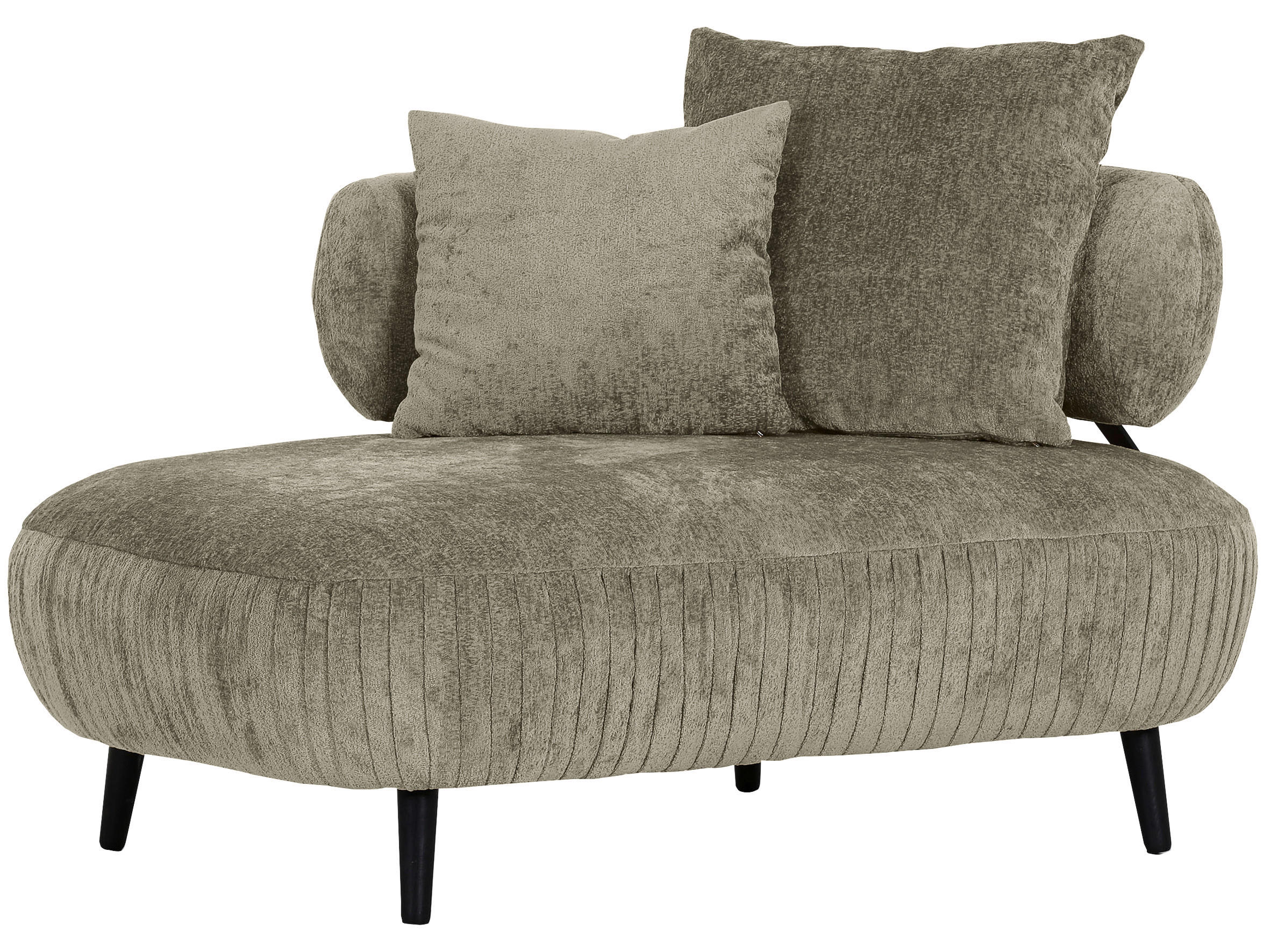 RÉCAMIERE in Chenille Taupe  - Taupe/Schwarz, Design, Holz/Textil (170/85/110cm) - Landscape