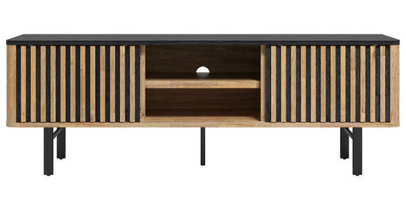 LOWBOARD in 160/55/45 cm - Schwarz/Akaziefarben, LIFESTYLE, Holz/Metall (160/55/45cm) - Landscape