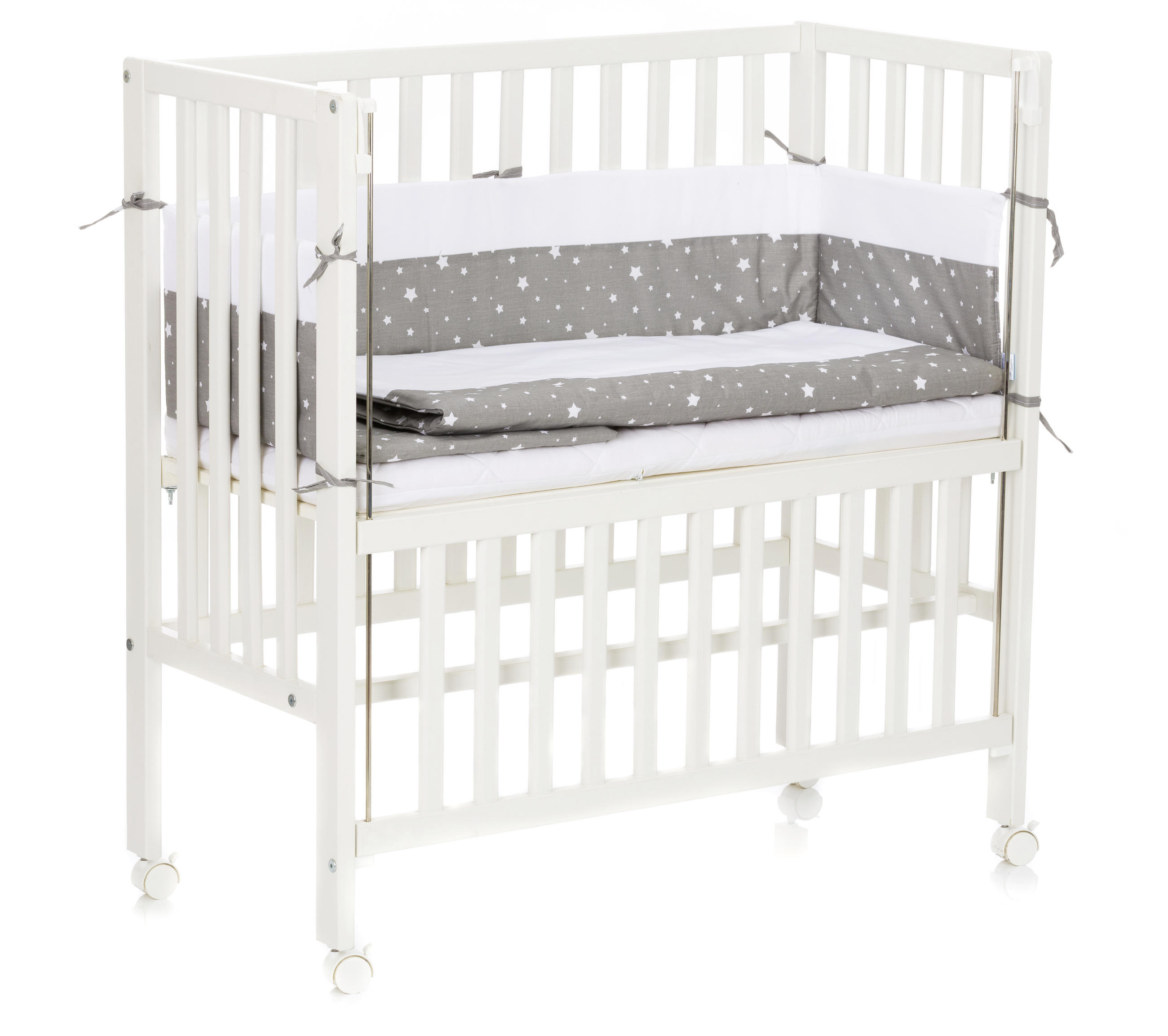 SET ZA DJEČJI KREVETIĆ 80/80 cm COCON - bijela/siva, Basics, tekstil (80/80cm) - Fillikid