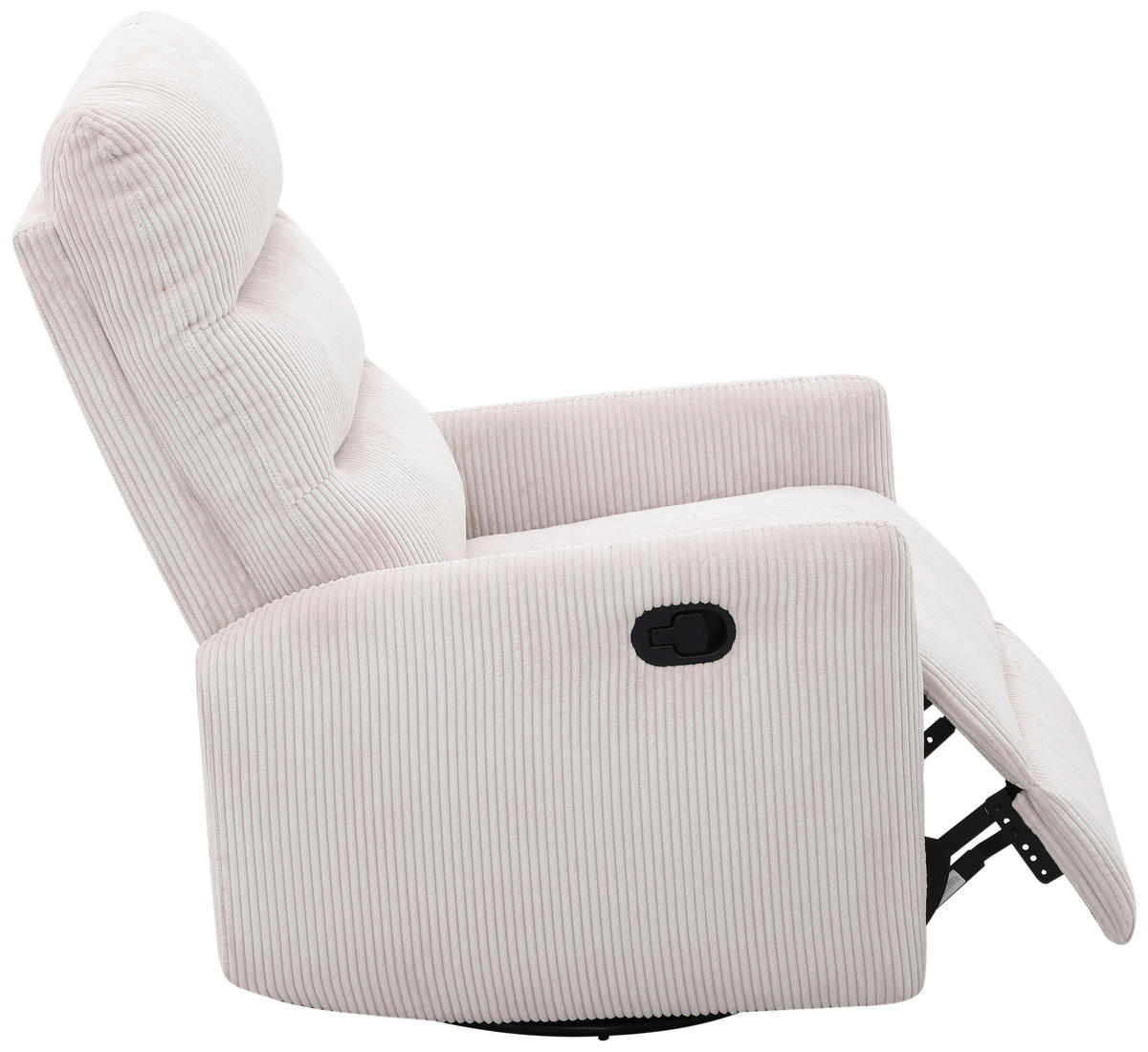 RELAXSESSEL Cord Relaxfunktion    - Beige/Schwarz, Design, Textil/Metall (78/107/95cm) - Carryhome