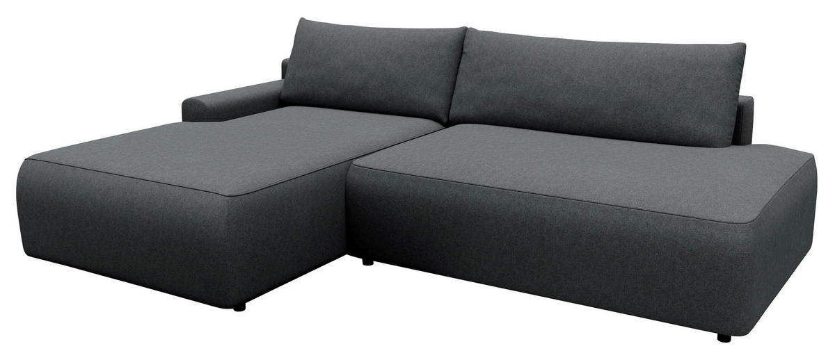 ECKSCHLAFSOFA in Struktur Graphitfarben  - Schwarz/Graphitfarben, Modern, Kunststoff/Textil (167/253cm) - Trendmanufaktur