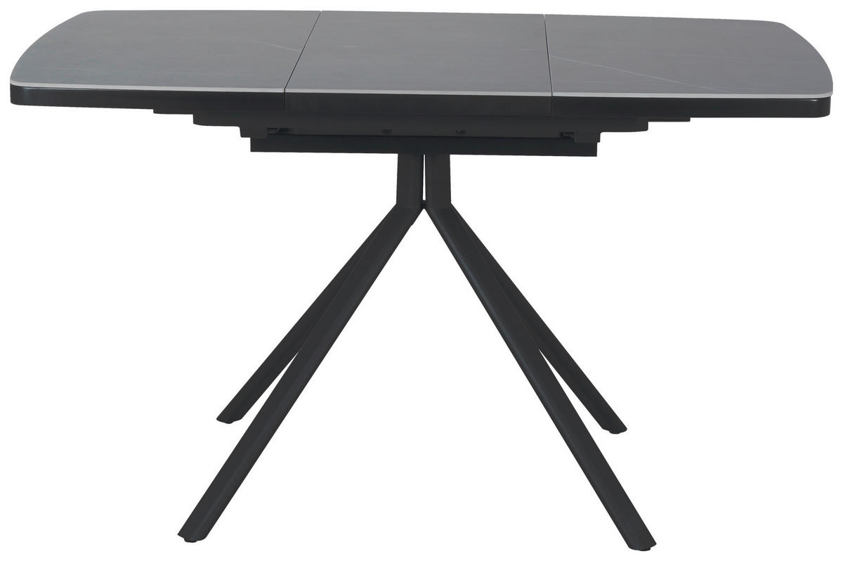 ESSTISCH in Metall, Keramik, Holzwerkstoff 90-130/90/76 cm  - Schwarz/Grau, Design, Keramik/Holzwerkstoff (90-130/90/76cm) - Novel