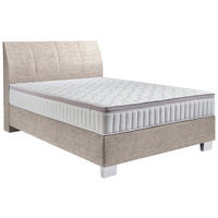 BOXSPRINGBETT 140/200 cm  in Beige  - Chromfarben/Beige, Konventionell, Kunststoff/Textil (140/200cm) - Hom`in