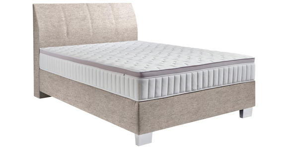 BOXSPRINGBETT 140/200 cm  in Beige  - Chromfarben/Beige, KONVENTIONELL, Kunststoff/Textil (140/200cm) - Hom`in