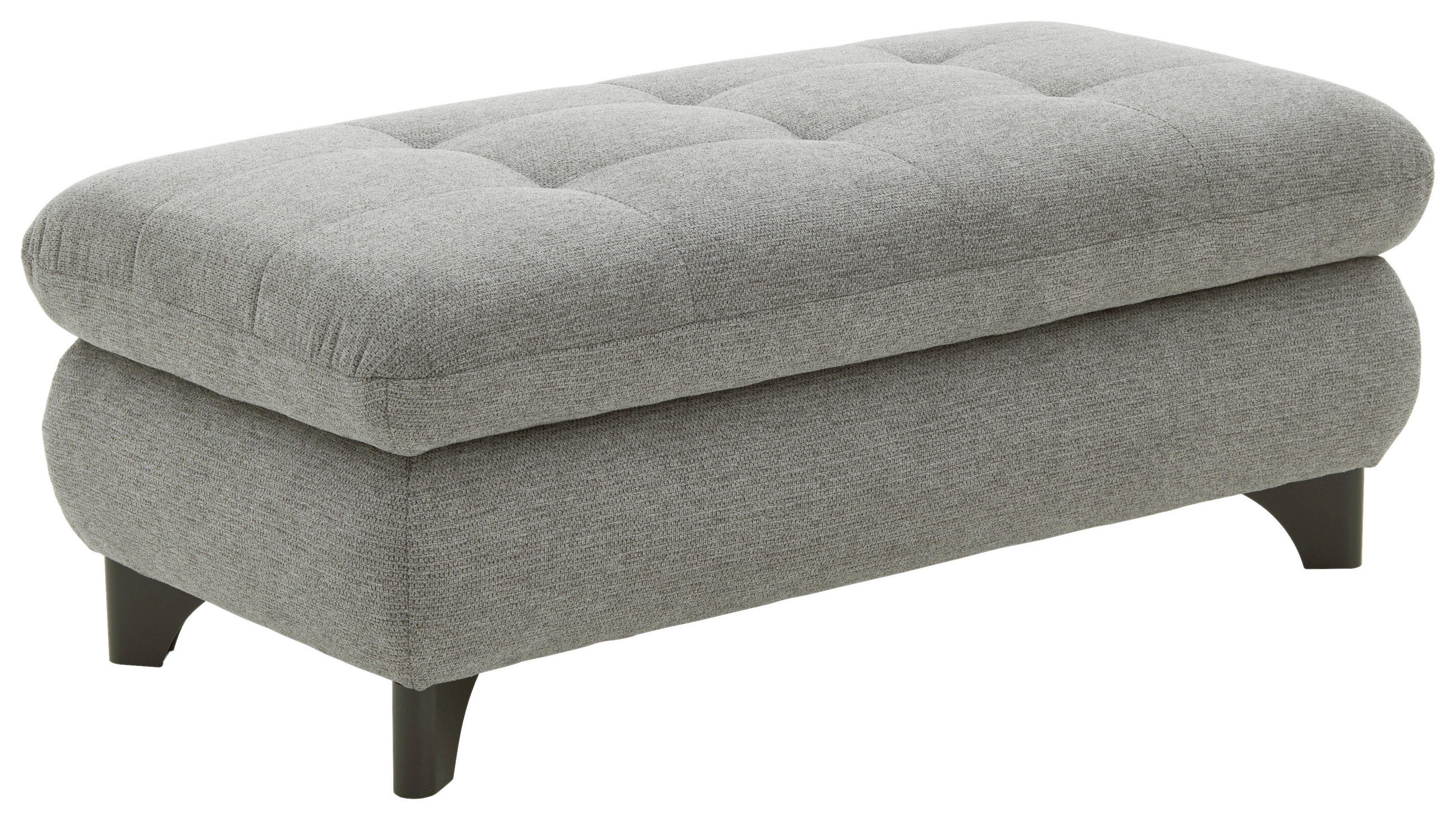 HOCKER in Textil Grau  - Chromfarben/Grau, Design, Textil/Metall (129/49/64cm) - Beldomo Style