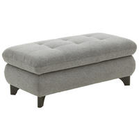 HOCKER Webstoff Grau  - Chromfarben/Grau, Design, Textil/Metall (129/49/64cm) - Beldomo Style