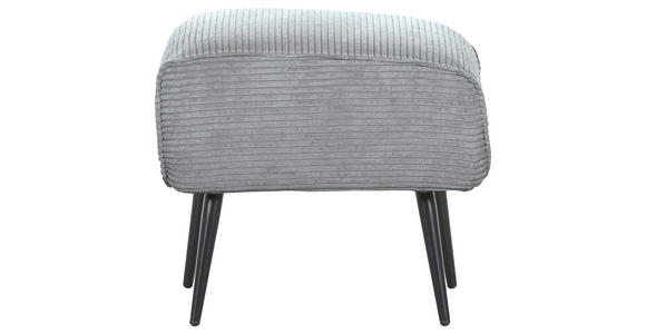 HOCKER Cord Hellgrau  - Hellgrau/Schwarz, Design, Textil/Metall (60/49/53cm) - Landscape