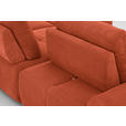 ECKSOFA in Velours Terracotta  - Terracotta/Schwarz, Design, Kunststoff/Textil (326/236cm) - Xora