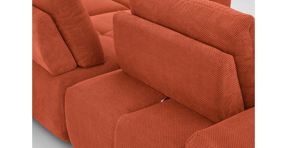 ECKSOFA in Velours Terracotta  - Terracotta/Schwarz, Design, Kunststoff/Textil (326/236cm) - Xora