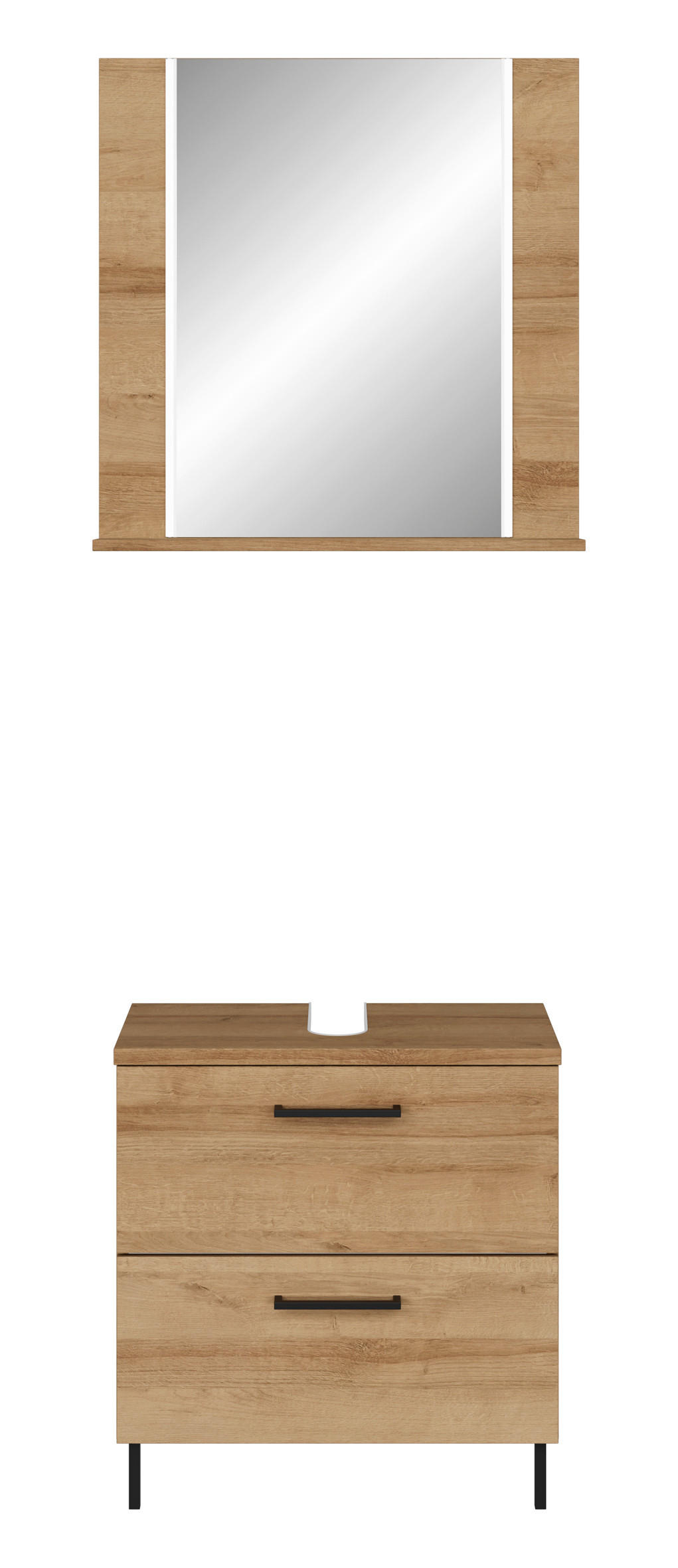 BADEZIMMER 2-teilig  in 70 cm  - Eichefarben/Schwarz, KONVENTIONELL, Holzwerkstoff/Metall (70cm) - Pelipal
