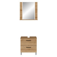 BADEZIMMER 2-teilig  in 70 cm  - Eichefarben/Schwarz, KONVENTIONELL, Holzwerkstoff/Metall (70cm) - Pelipal