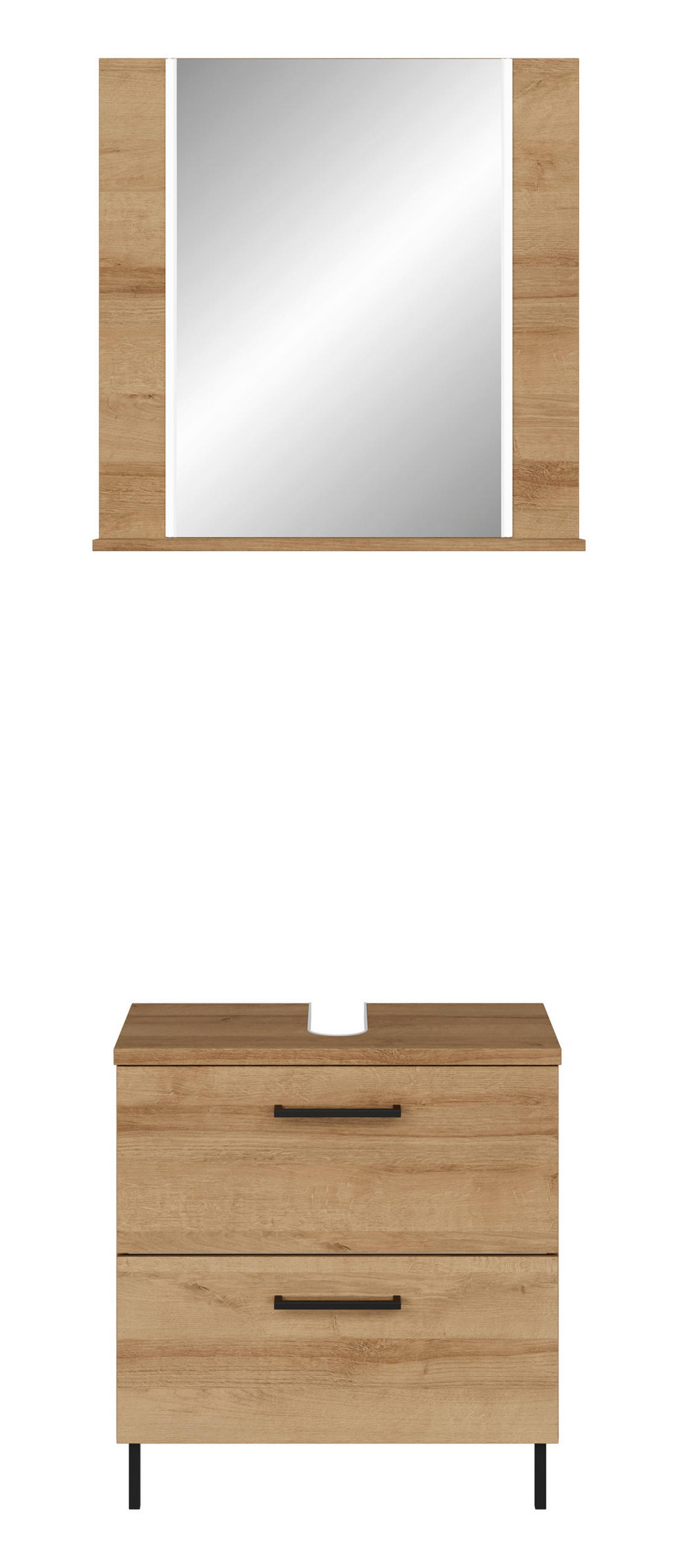 BADEZIMMER 2-teilig  in 70 cm  - Eichefarben/Schwarz, KONVENTIONELL, Holzwerkstoff/Metall (70cm) - Pelipal