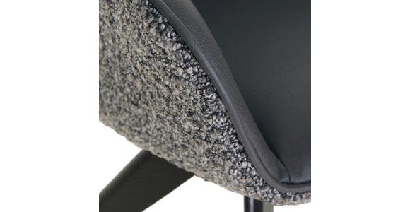 ARMLEHNSTUHL  in Chenille, Lederlook  - Anthrazit/Schwarz, KONVENTIONELL, Holz/Textil (60/83/65cm) - Landscape