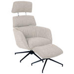 RELAXSESSELSET in Metall, Textil Schwarz, Beige  - Beige/Schwarz, Design, Textil/Metall (74/110/89cm) - Dieter Knoll