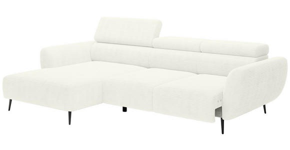 ECKSOFA  in Cord Creme  174/277 cm  - Creme/Schwarz, KONVENTIONELL, Textil/Metall (174/277cm) - Carryhome
