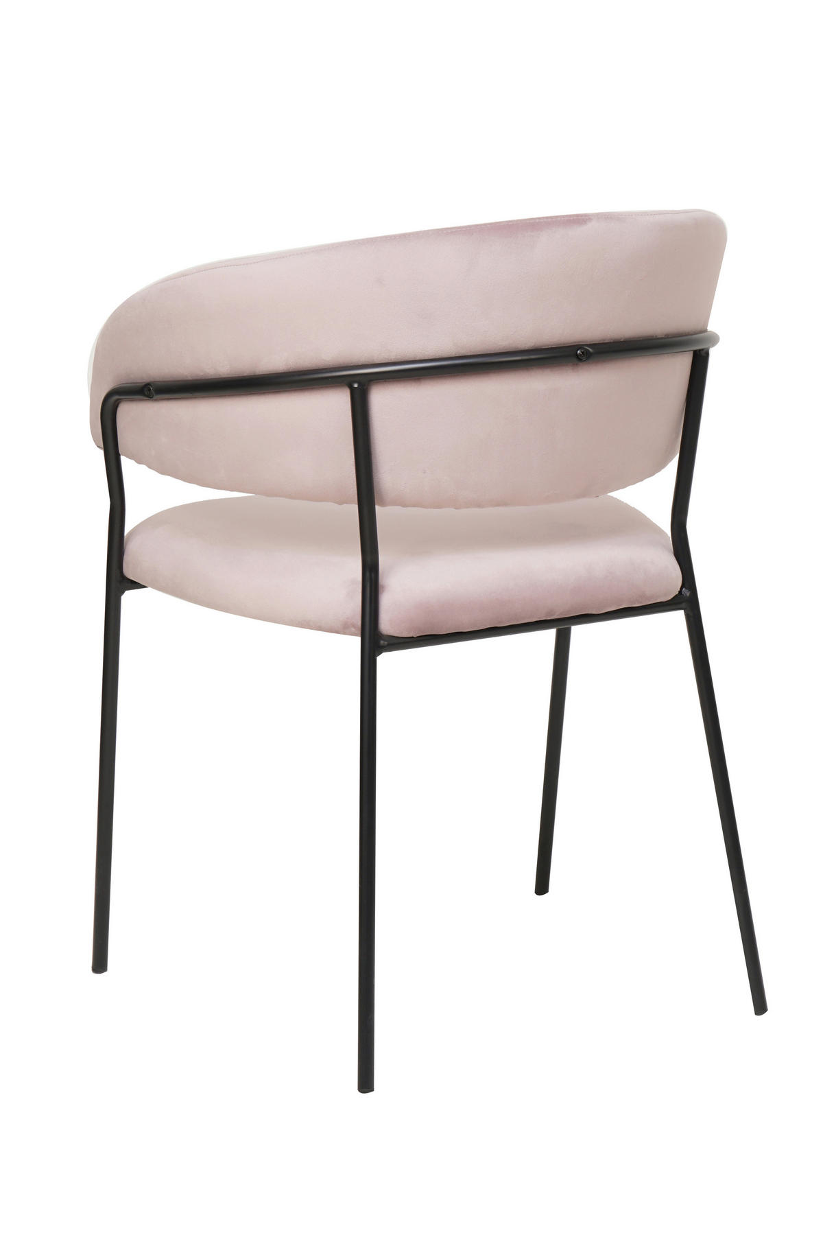 ARMLEHNSTUHL  in Samt  - Schwarz/Rosa, MODERN, Textil/Metall (55/80/50cm) - Livetastic