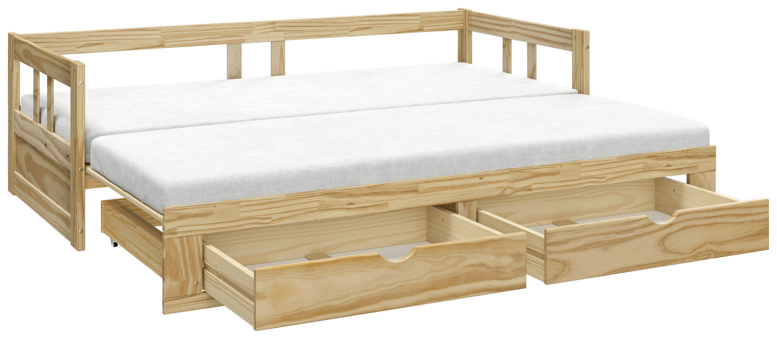 AUSZIEHBETT 90/200 cm  in Naturfarben  - Naturfarben, MODERN, Holz/Holzwerkstoff (90/200cm) - MID.YOU