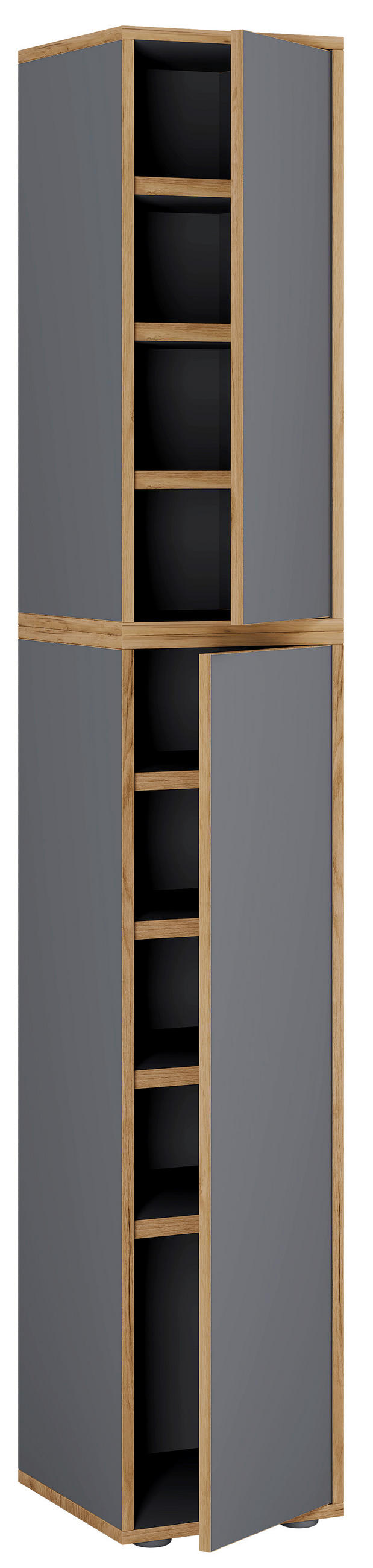 Schuhschrank Salia Anthrazit/Honigeiche B: 30 cm