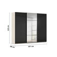 SCHWEBETÜRENSCHRANK 301/223/68 cm 3-türig Schwarz, Champagner  - Champagner/Schwarz, KONVENTIONELL, Glas/Holzwerkstoff (301/223/68cm) - Novel
