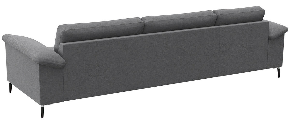 ECKSOFA Grau Flachgewebe  - Alufarben/Schwarz, Design, Textil/Metall (159/274cm) - Livetastic