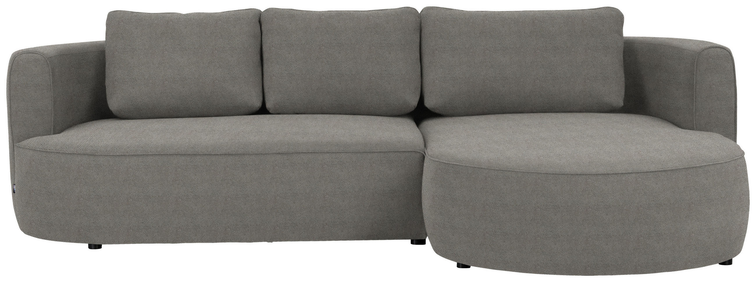 ECKSOFA in Webstoff Greige  - Greige/Schwarz, Modern, Kunststoff/Textil (284/183cm) - Welnova