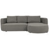ECKSOFA in Webstoff Greige  - Greige/Schwarz, Modern, Kunststoff/Textil (284/183cm) - Welnova