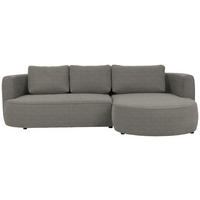 ECKSOFA in Webstoff Greige  - Greige/Schwarz, Modern, Kunststoff/Textil (284/183cm) - Welnova