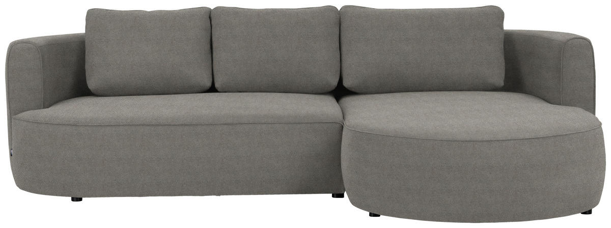 ECKSOFA in Webstoff Greige  - Greige/Schwarz, Modern, Kunststoff/Textil (284/183cm) - Welnova