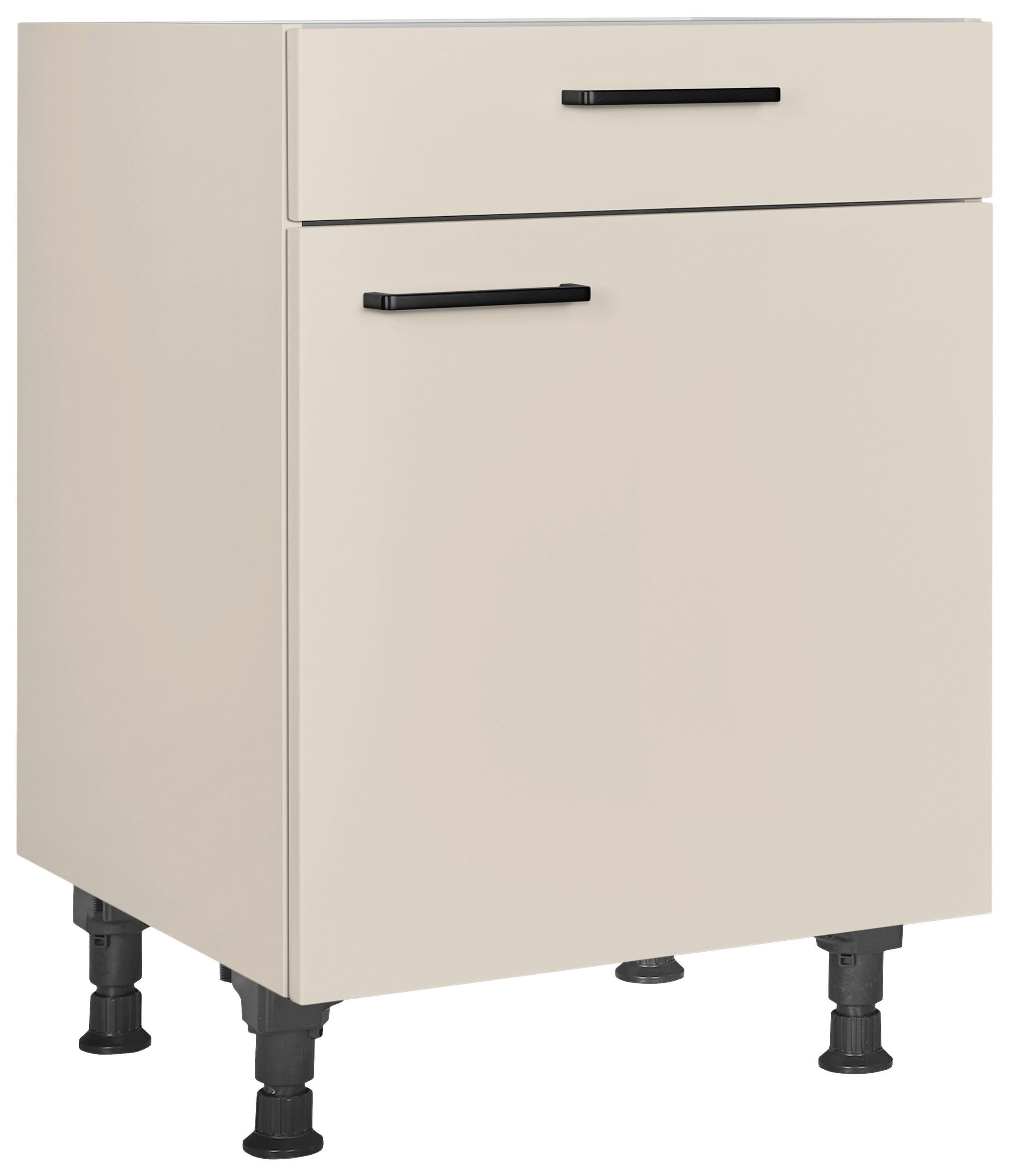 SCHUBKASTENUNTERSCHRANK 60/87/56 cm  in Sandfarben  - Sandfarben/Schwarz, MODERN, Holzwerkstoff/Metall (60/87/56cm) - Nobilia