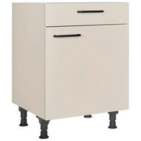SCHUBKASTENUNTERSCHRANK 60/87/56 cm  in Sandfarben  - Sandfarben/Schwarz, MODERN, Holzwerkstoff/Metall (60/87/56cm) - Nobilia