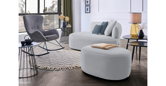 RÉCAMIERE  in Chenille Blau, Grau  - Blau/Schwarz, MODERN, Kunststoff/Textil (166/86/105cm) - Hom`in