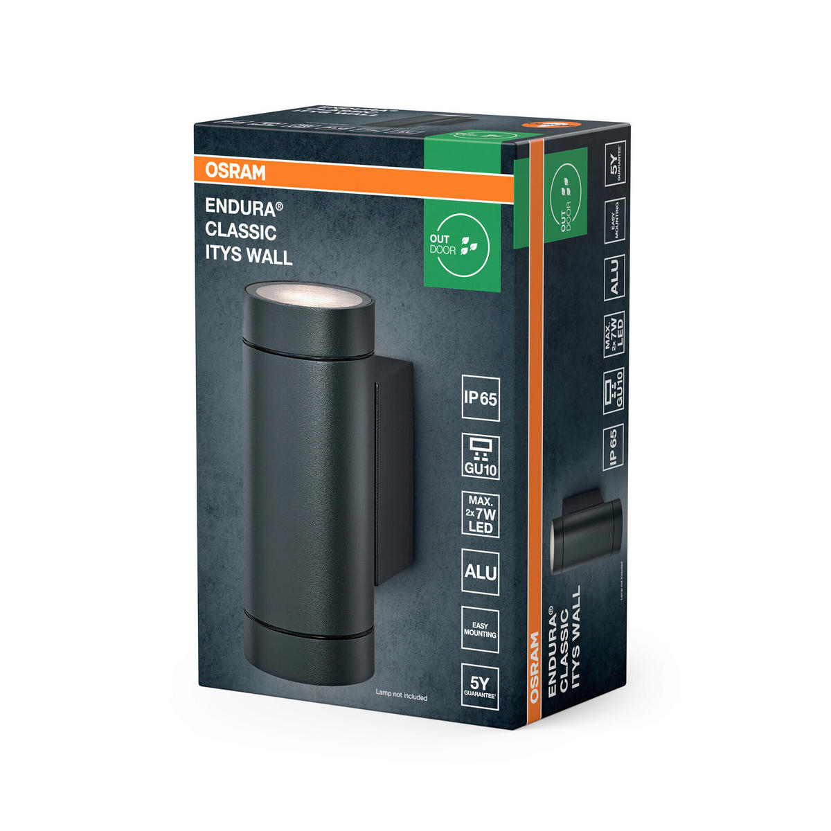 AUßENLEUCHTE 6,5/10/15,8 cm   - Dunkelgrau, Basics, Glas/Metall (6,5/10/15,8cm) - Osram