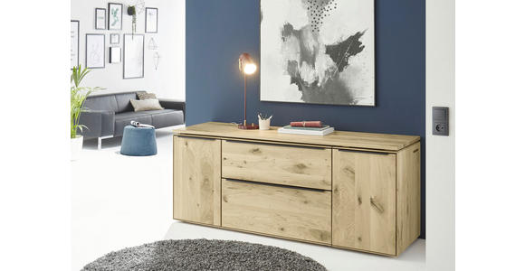 SIDEBOARD Eichefarben  182/76/60/228 cm  - Eichefarben/Anthrazit, Natur, Holz/Metall (182/76/60/228cm) - Valnatura
