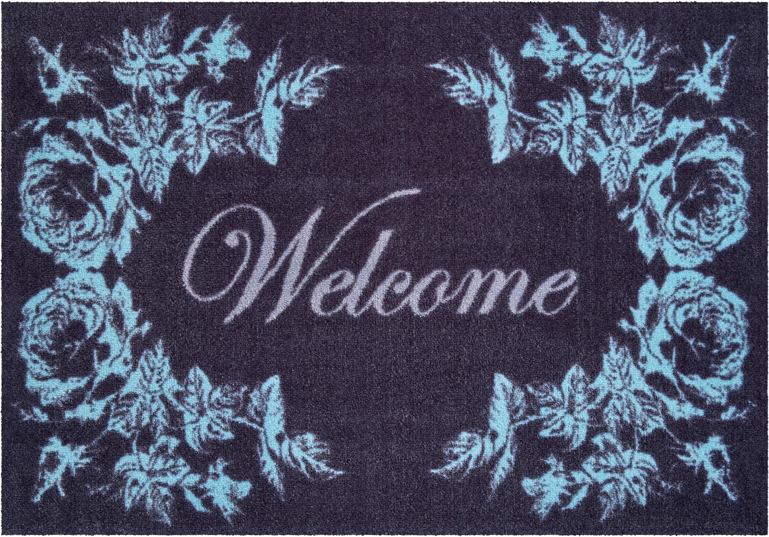 FUSSMATTE 60/85 cm Welcome  - Pastellblau/Creme, Design, Kunststoff/Textil (60/85cm) - Grund
