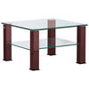 COUCHTISCH in Metall, Glas 75/75/42,5 cm  - Rot/Schwarz, Design, Glas/Kunststoff (75/75/42,5cm)