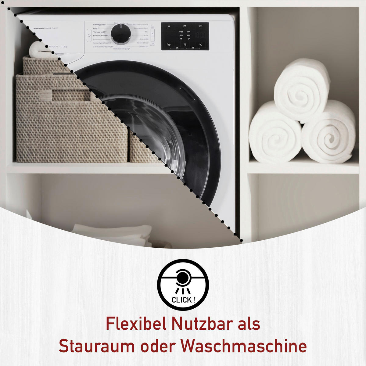 HAUSWIRTSCHAFTSRAUM 99/208/68 cm  in Weiß  - Weiß, MODERN, Holzwerkstoff (99/208/68cm) - home24