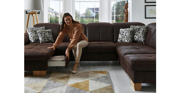 WOHNLANDSCHAFT in Textil Braun - Eichefarben/Beige, Natur, Textil (243/342/185cm) - Voleo