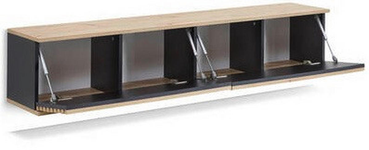 LOWBOARD  in 180/30/30 cm  - Schwarz/Eiche Artisan, Design, Holzwerkstoff/Kunststoff (180/30/30cm) - Boxxx