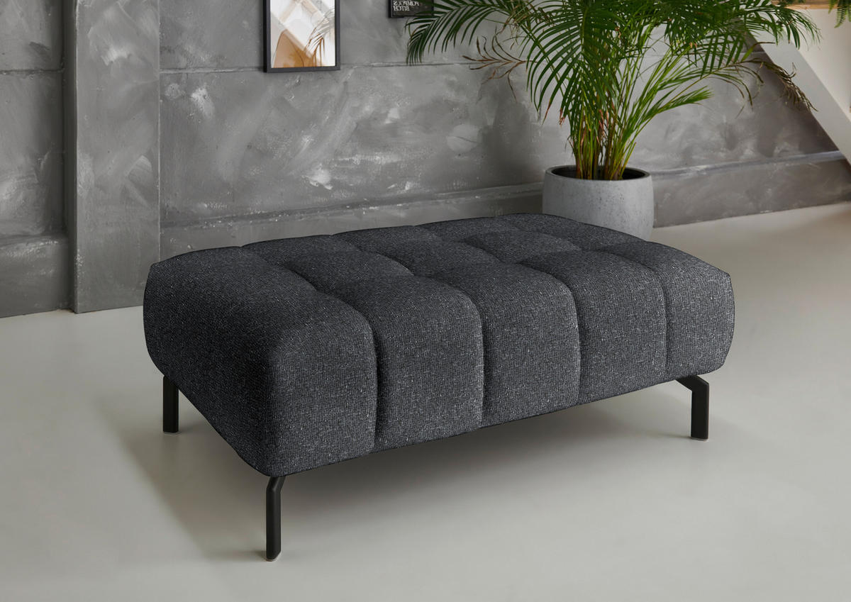 ECKSOFA in Chenille Anthrazit  323/222 cm  - Anthrazit/Schwarz, Design, Textil/Metall (323/222cm) - Beldomo Style