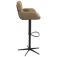 BARHOCKER in Metall, Leder Schwarz, Taupe  - Taupe/Schwarz, Design, Leder/Metall (54/105/53cm) - Dieter Knoll