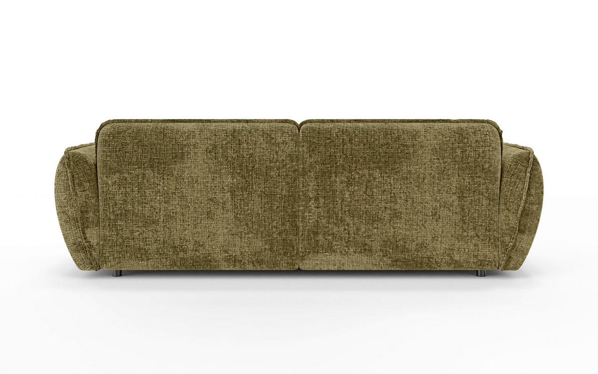 ECKSOFA Nelia Grün Chenille  - Schwarz/Grün, Design, Kunststoff/Textil (155/252cm) - P & B