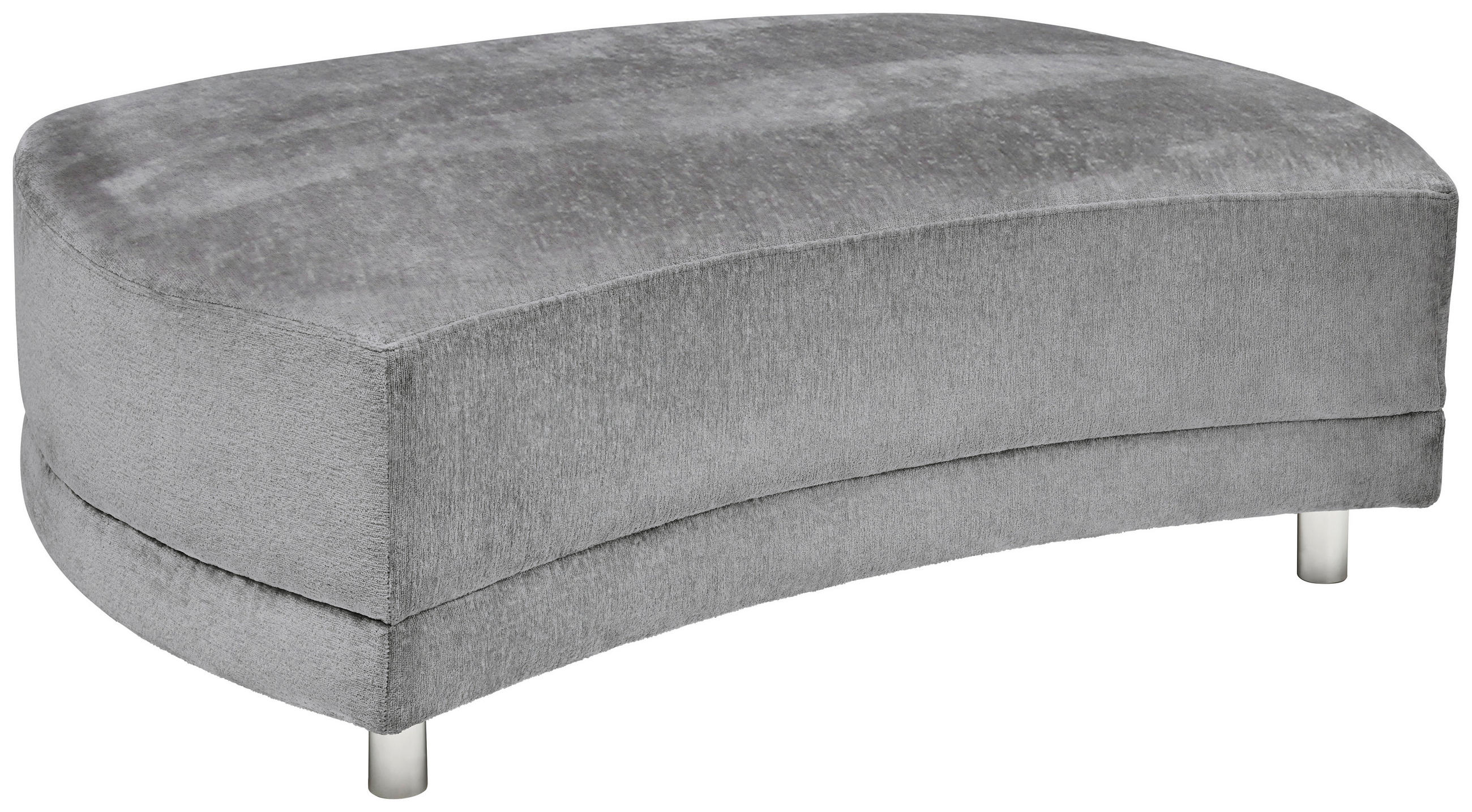 HOCKER in Textil Grau  - Silberfarben/Grau, Design, Kunststoff/Textil (142/46/100cm) - Carryhome